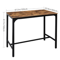 41.7"H Industrial Rectangular Hightop Table with Footrest
