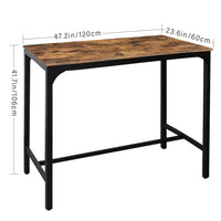 41.7"H Industrial Rectangular Hightop Table with Footrest