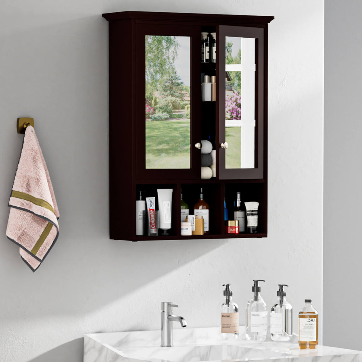 Veikous Hanging Wall Cabinet with 2 Doors