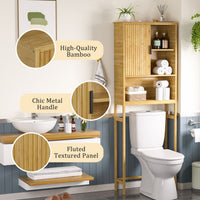 Small bathroom over toilet storage