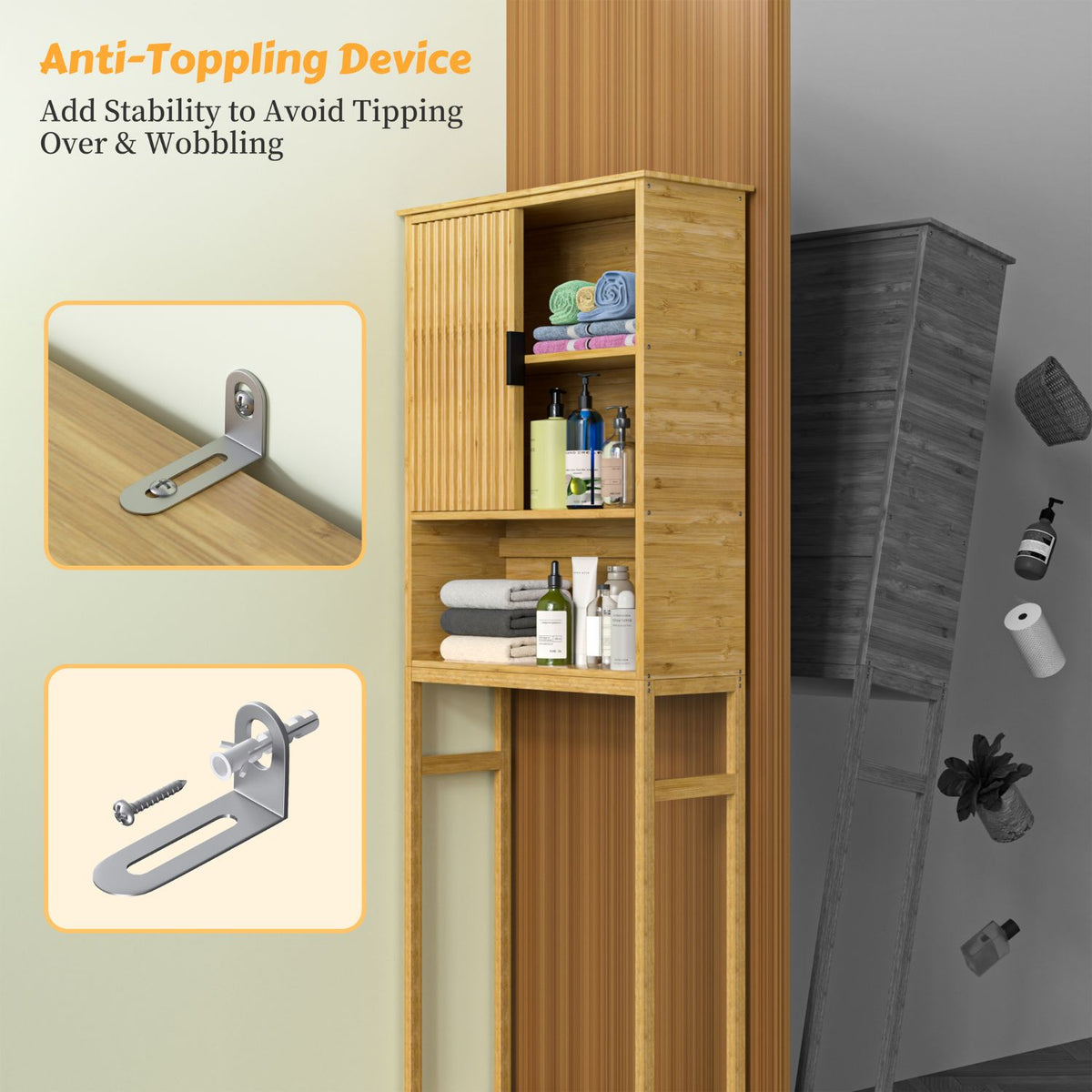 Freestanding over toilet cabinet