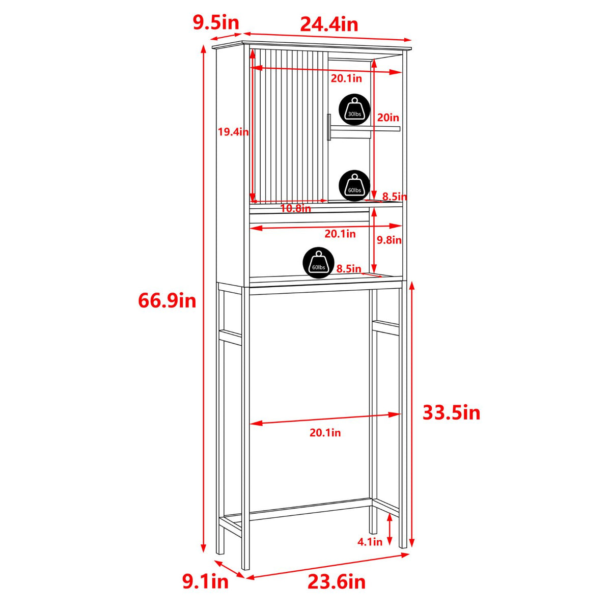 Over the toilet cabinet for guest bathroom