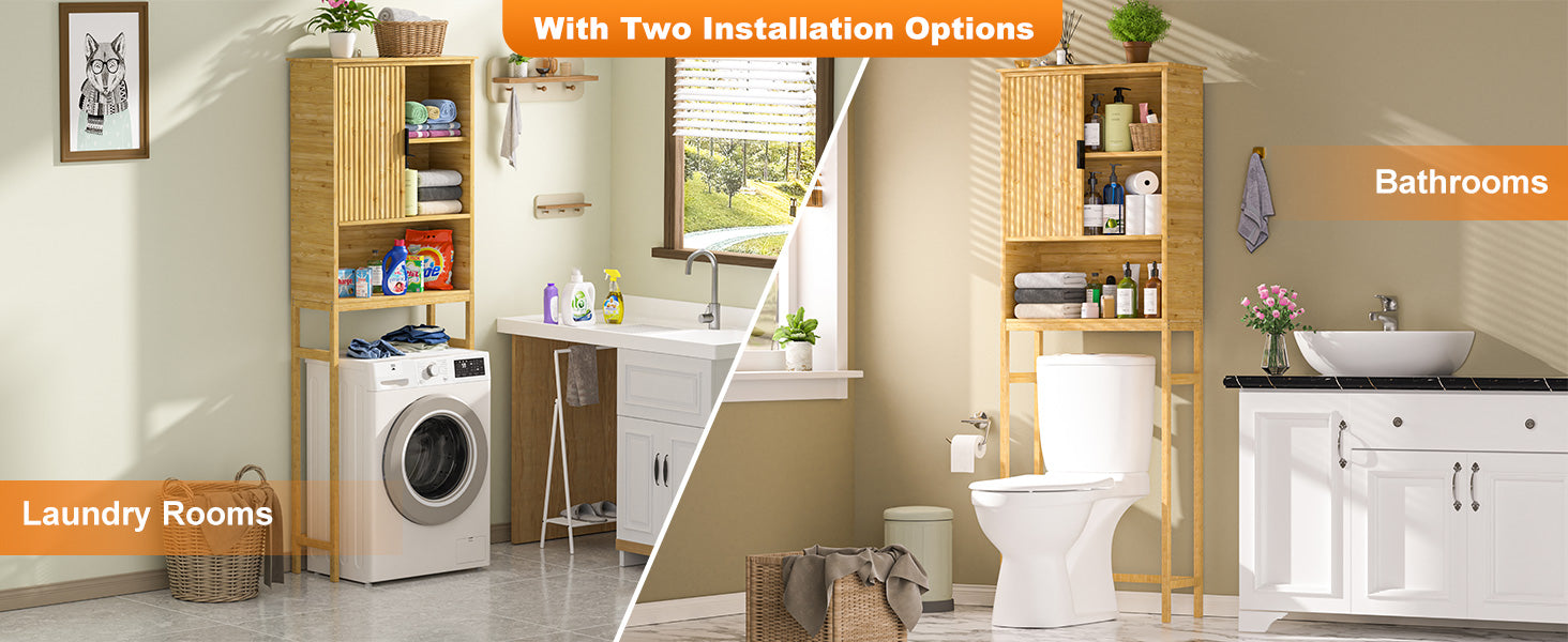 Modern over toilet cabinet for small bathroom and laundry room