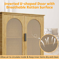 Bamboo toilet rack with rattan door
