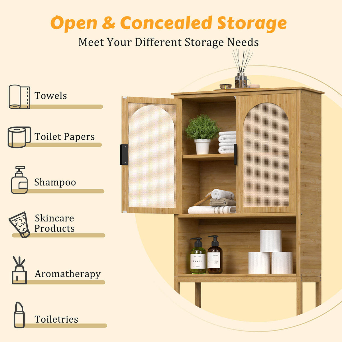 versatile storage cabinet for bathroom