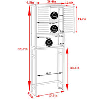 67” Over the Toilet Storage with Rattan Doors
