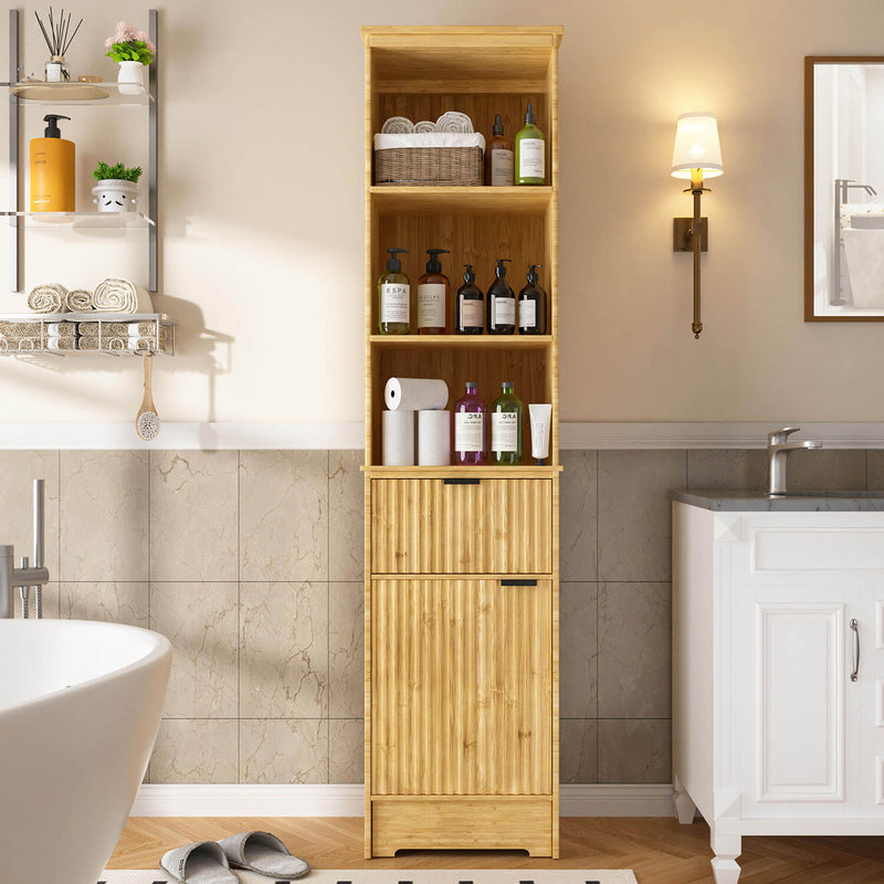 Slim Storage Cabinet, 68“ Bamboo