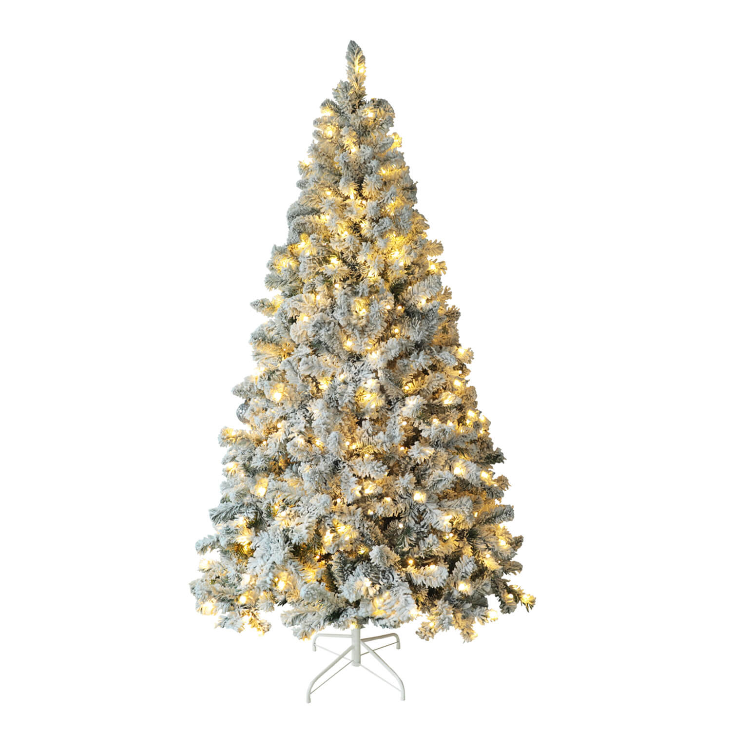 Artificial Snow Flocked Christmas Tree with Led Light – Veikous