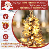 flocked artificial Christmas tree