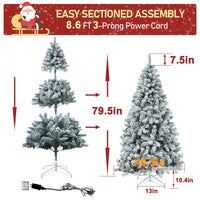 Snow Flocked Christmas Tree, 6ft