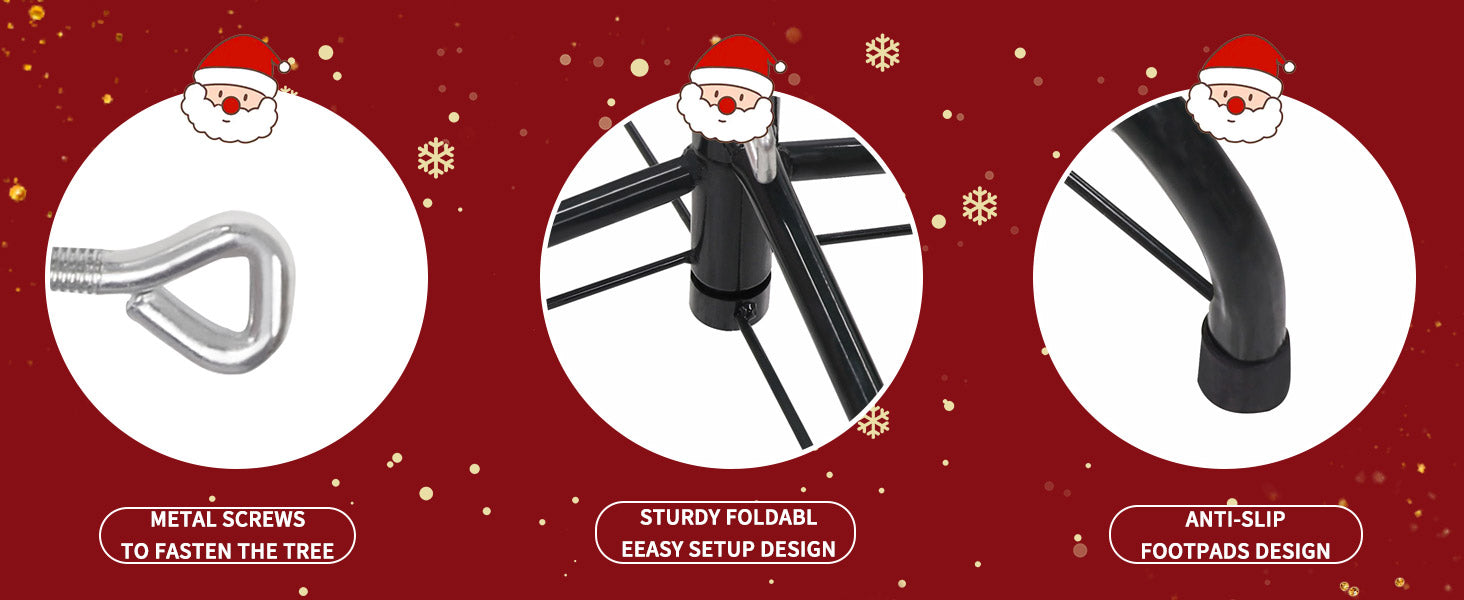 Artificial Snow Christmas Tree with Metal Stand