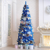 6ft Pencil Christmas Tree, Blue