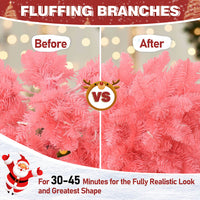 6ft Fluffing Branches Christmas Tree, Pink