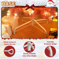 Thin christmas trees with metal stand