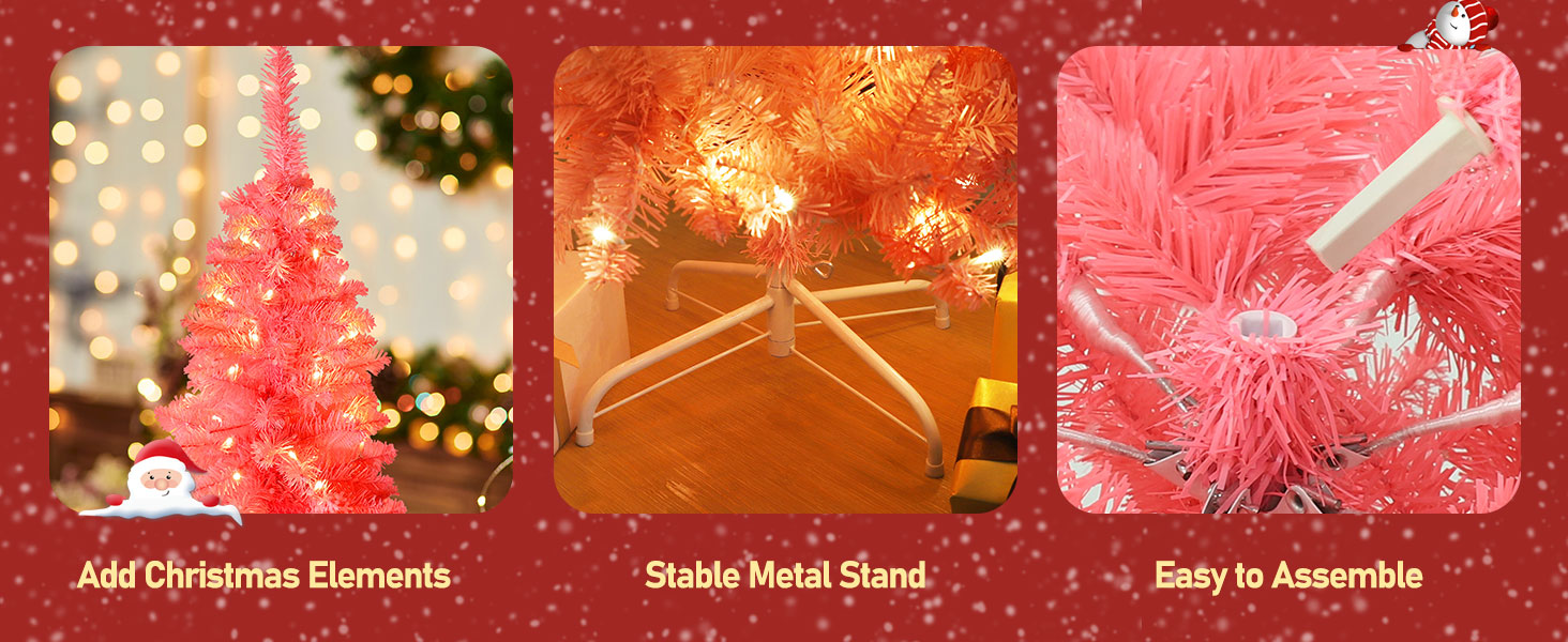 Pink pencil christmas tree