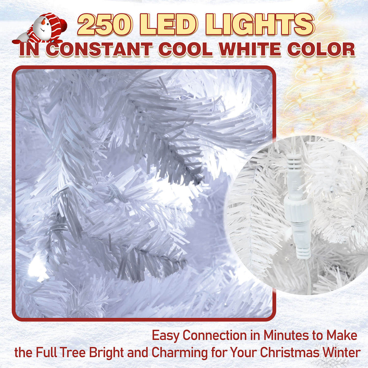 white Artificial holiday tree, 6ft