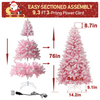 New pink flocking christmas tree