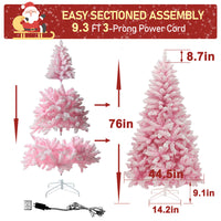 Pink Flocked Christmas Tree