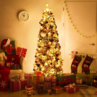 Snow flocked christmas tree