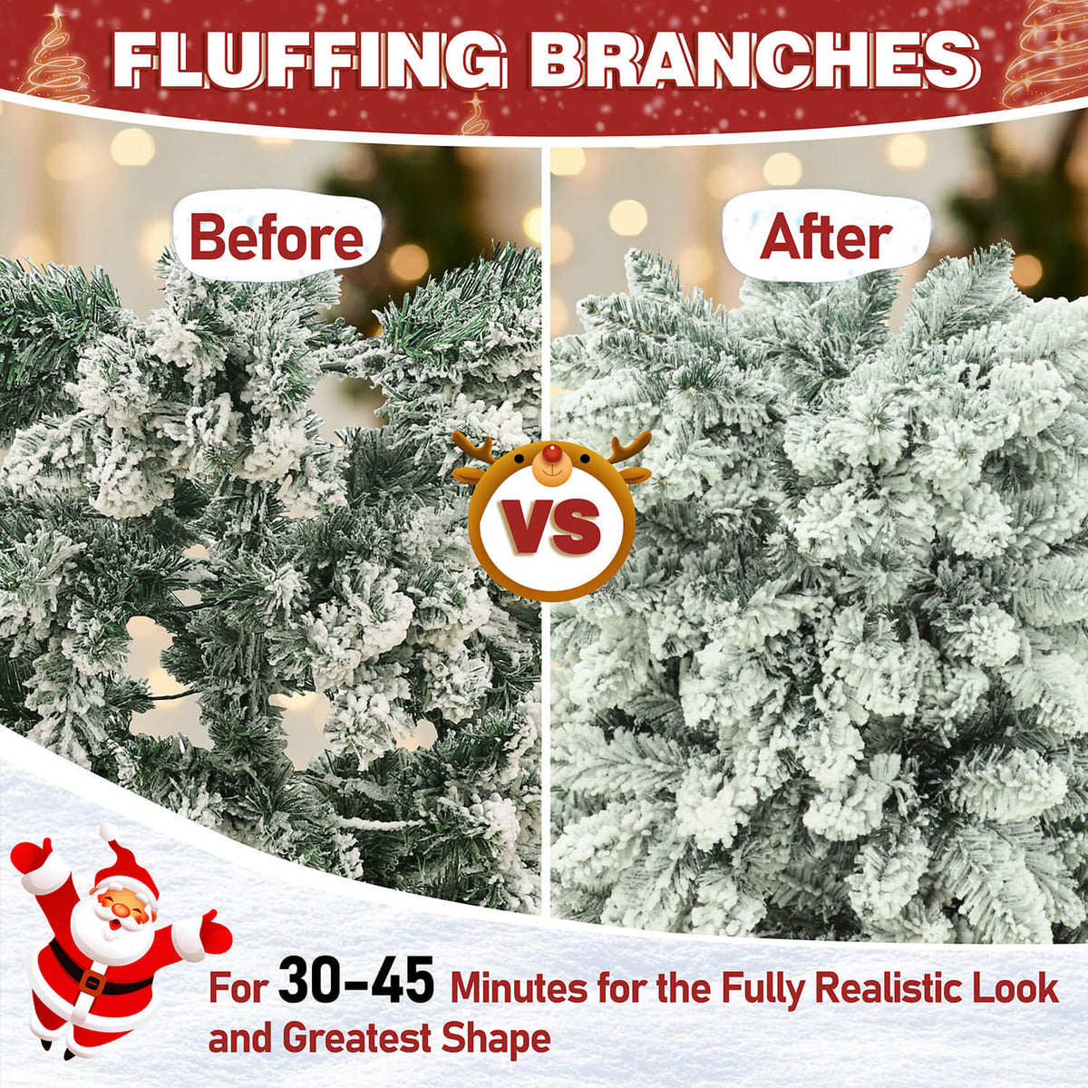 Lightly flocked christmas tree