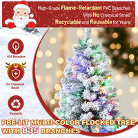 Snow Flocked Christmas Tree, Multi-Color