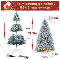 6FT flocked Christmas trees with lights
