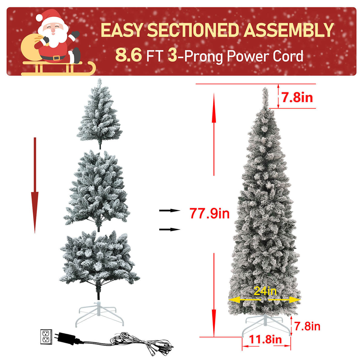 6ft Pencil Christmas Tree