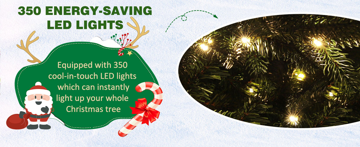 VEIKOUS 6.5 ft Pre-lit Led Aspen christmas Tree, Artificial Fir Tree with Warm White Light