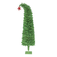 Green Artificial Bent Top Christmas Tree with Metal Stand