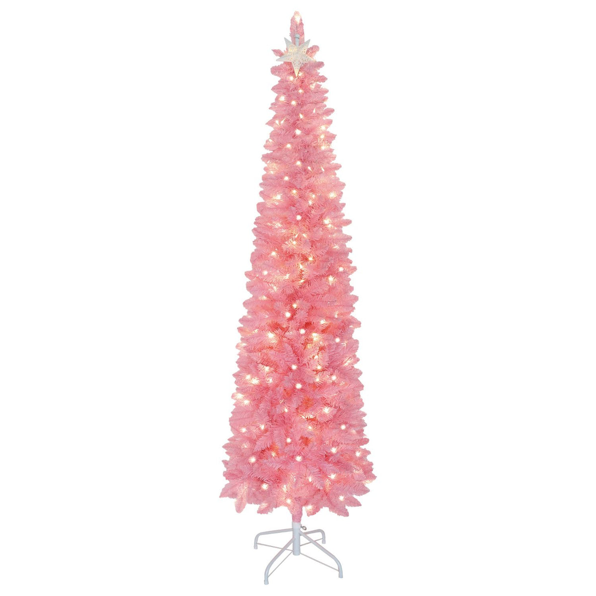 Artificial Adjustable Top Christmas Tree, Pink