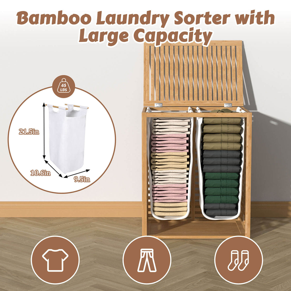Bamboo laundry basket