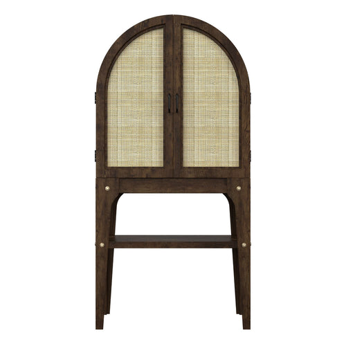 Veikous Tall Wine Bar Cabinet with Arched Top