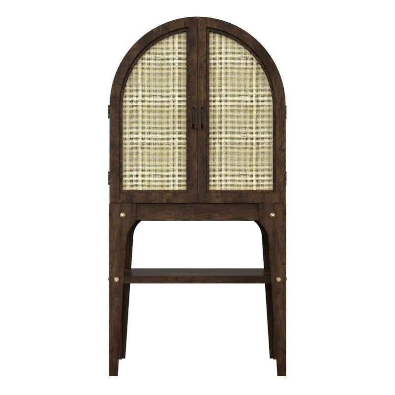 Veikous Tall Wine Bar Cabinet with Arched Top