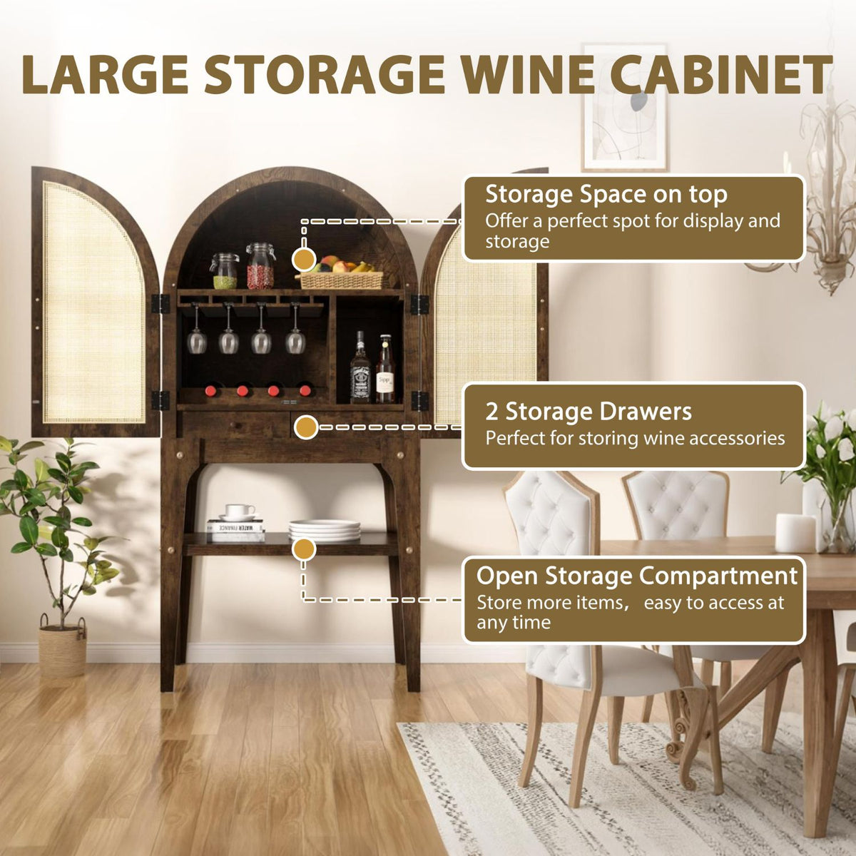 Large Arched Storage Display Cabinet