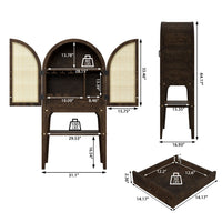 31.1"W x 16.93"D x 64.17"H Arched Wine Cabinet 