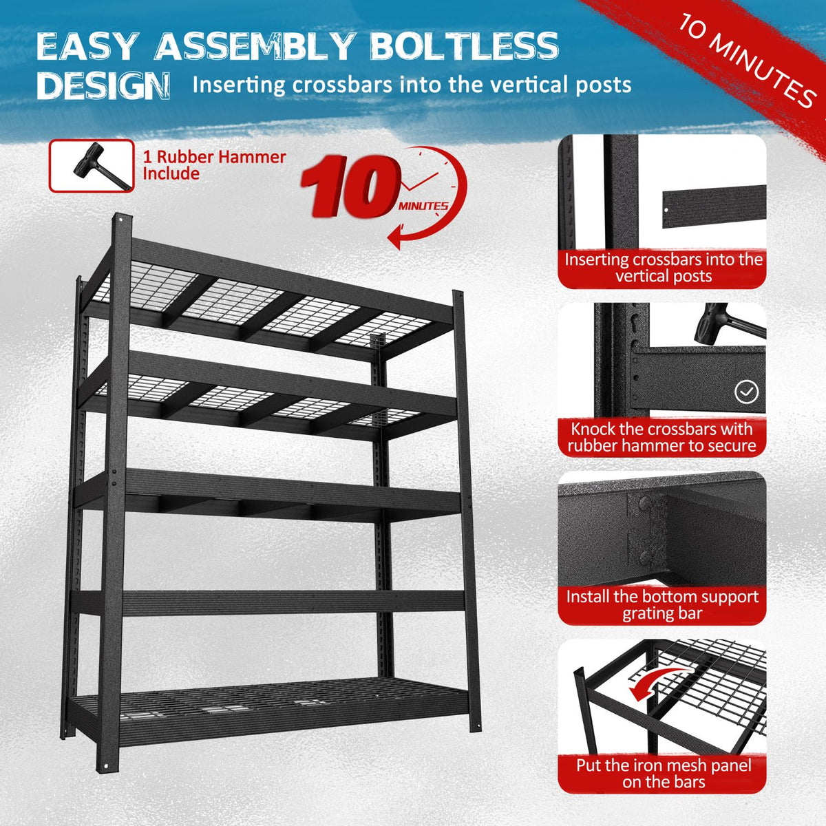 5-Tier Boltless Large Storage Rack