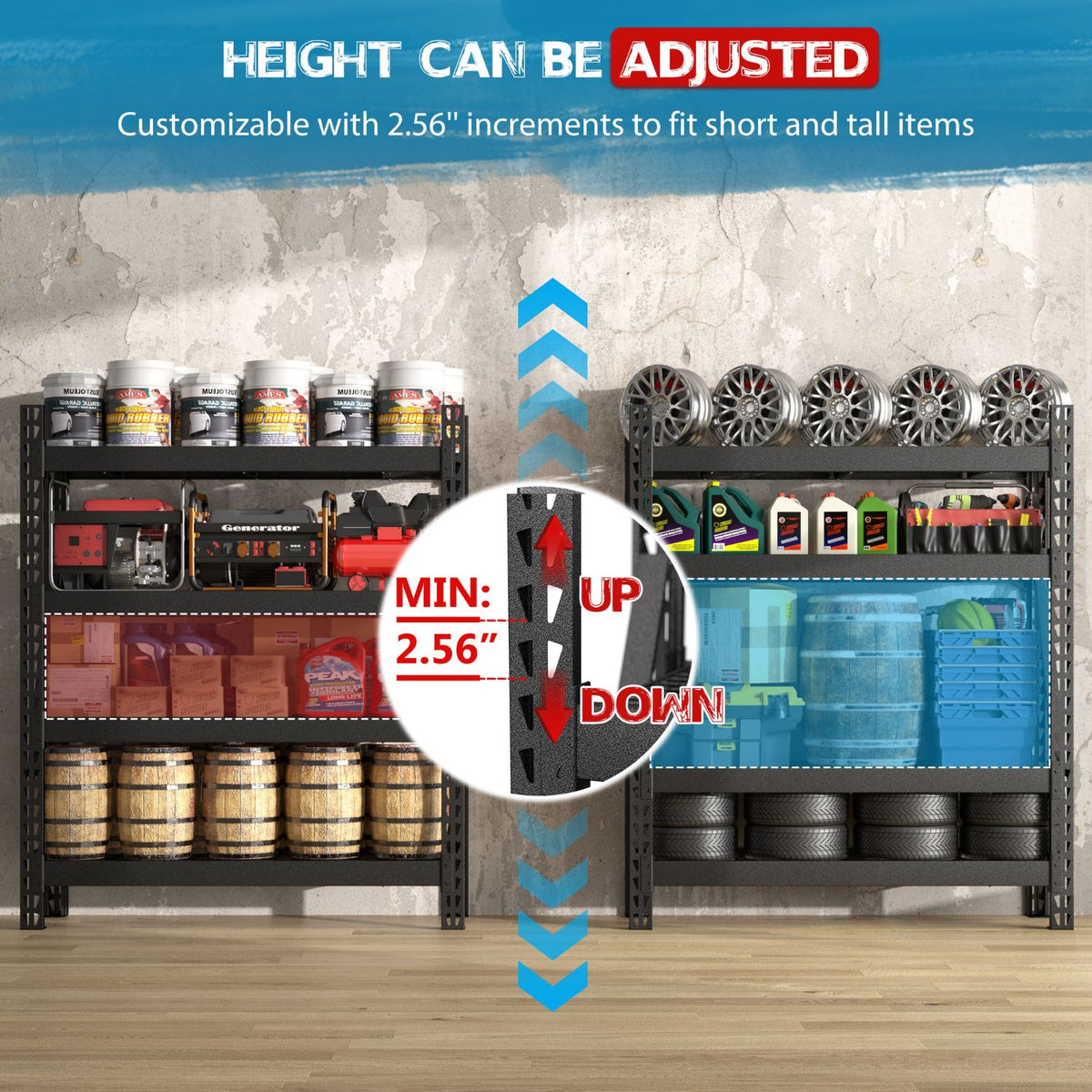 Detachable and easy to assemble adjustable shelving