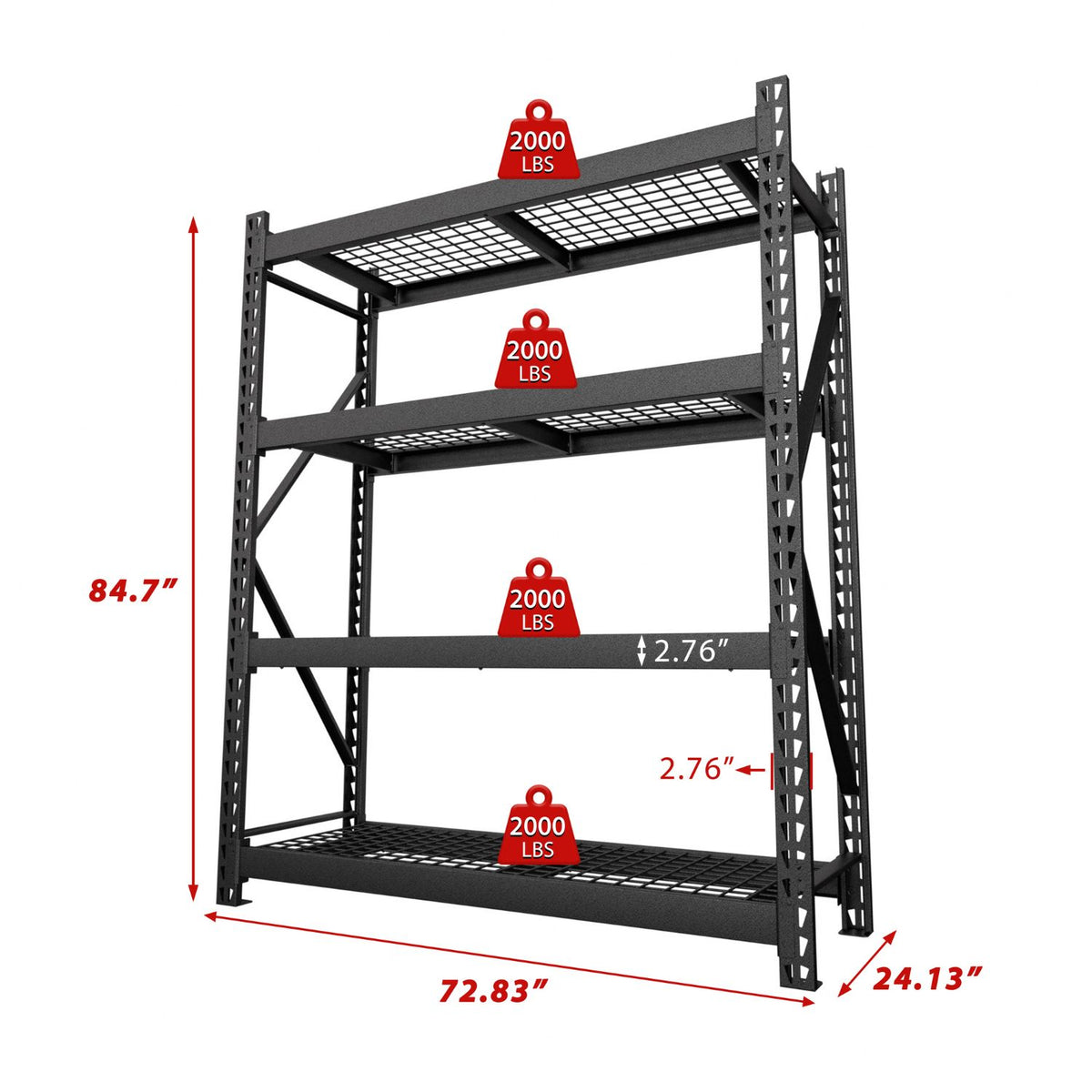 84X24X72in Shelving Unit