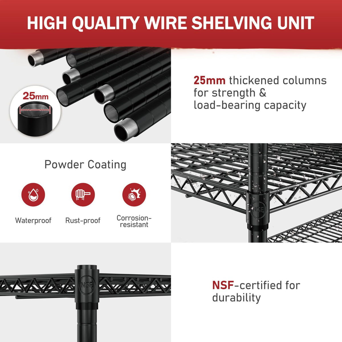 Reinforced Powder Coating Shelves