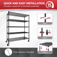 Easy Assembly Storage Shelves for Kitchen 
