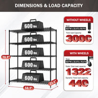 58.9"W x 23.4"D x 70.9"H Pantry Shelving
