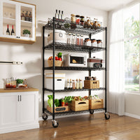 Black Adjustable Pantry Shelf for Kitchen