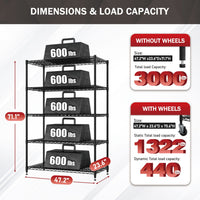 47.2"W x 23.6"D x 71.1"H Shelving Unit