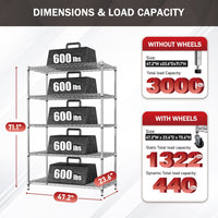 47.2"W x 23.6"D x 71.1"H Shelving Unit