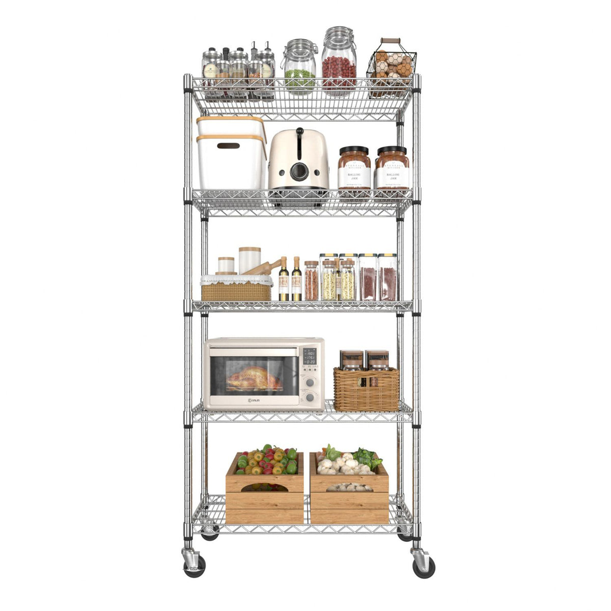 Veikous Heavy Duty Shelving, Silver