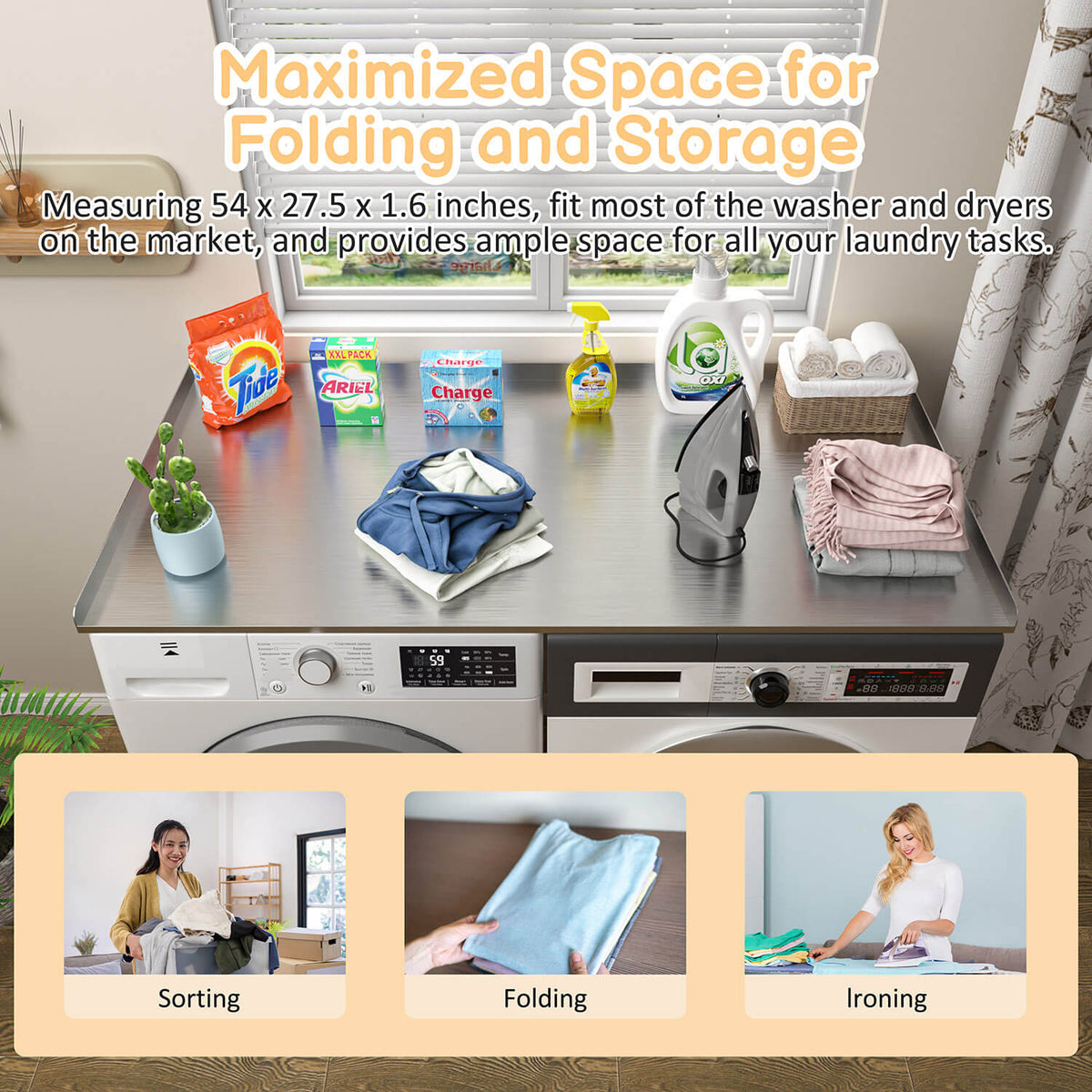 Veikous Dryer Countertop fits standard washer and dryers