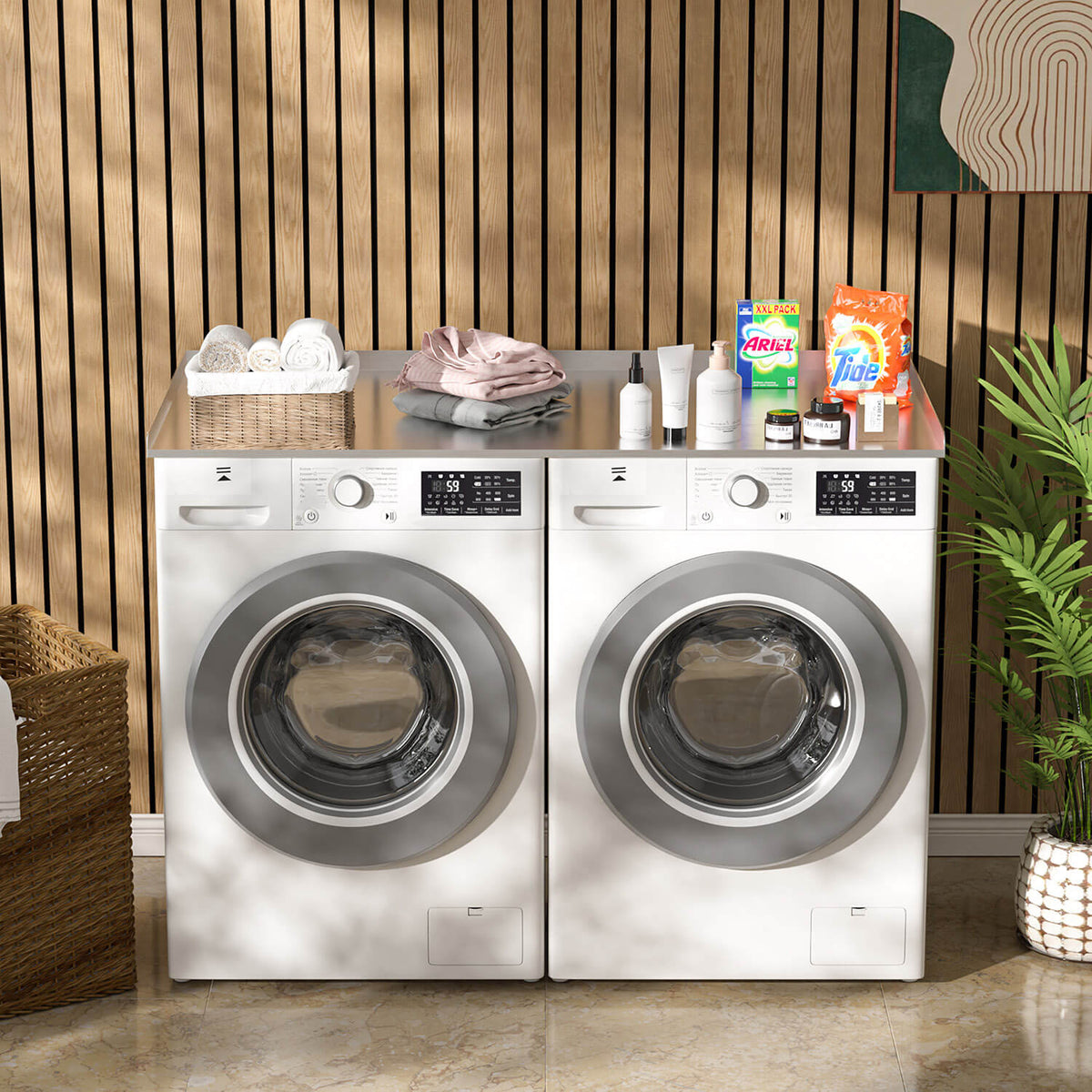 Laundry Countertop with Anti-Slip Pads