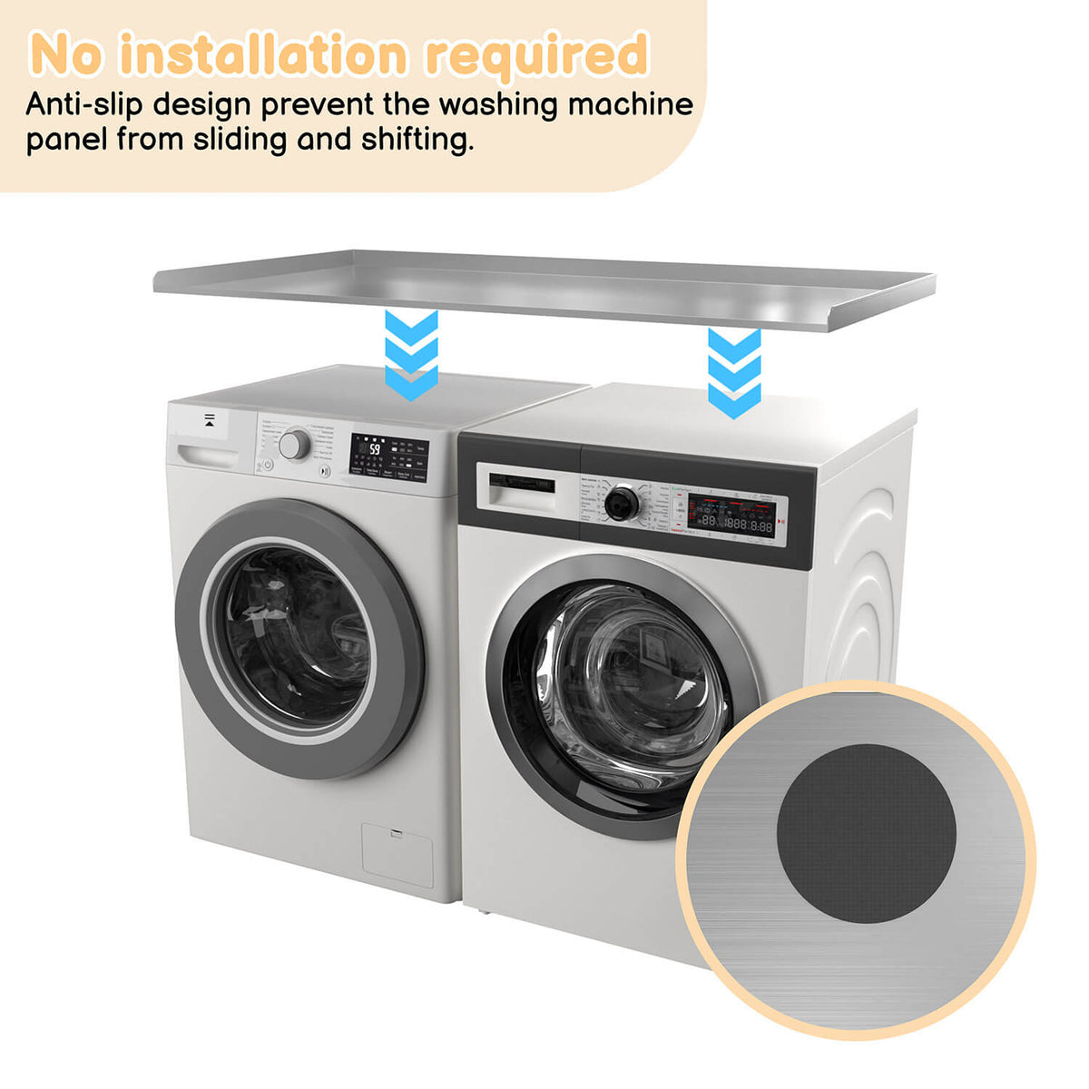 Simply place this countertop over your washing machine