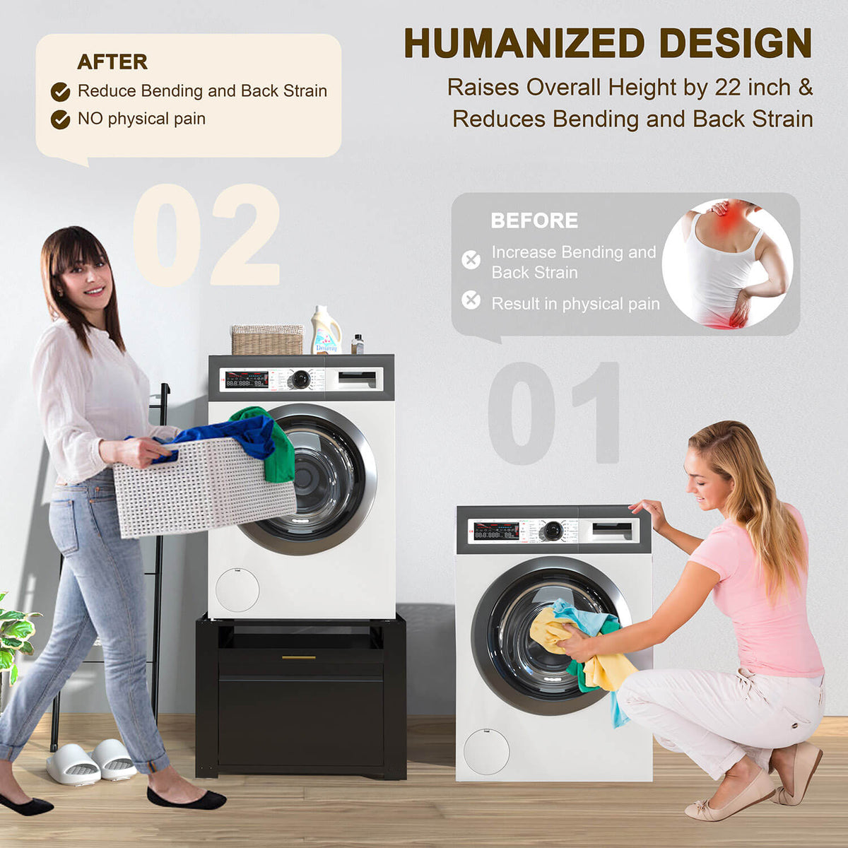 Drawer washing machine stand