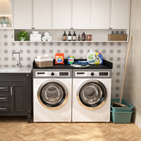Veikous Countertop Over Washer Dryer, Bamboo Washer Dryer Topper with Anti-Slip Mats and Edge Rails